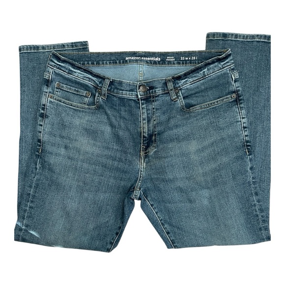 Amazon Essentials Men’s Distressed Denim Jeans 35 x 28 GREAT CONDITION - Picture 6 of 8